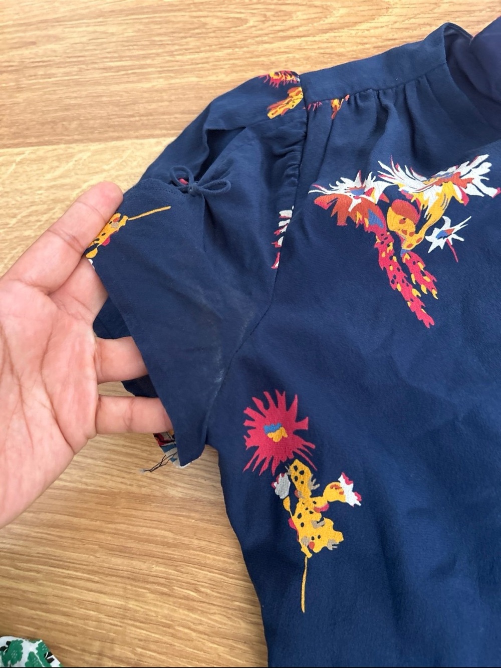 Madewell Navy Floral Wrap-Style Midi Poppy Dress - Picture 4 of 4